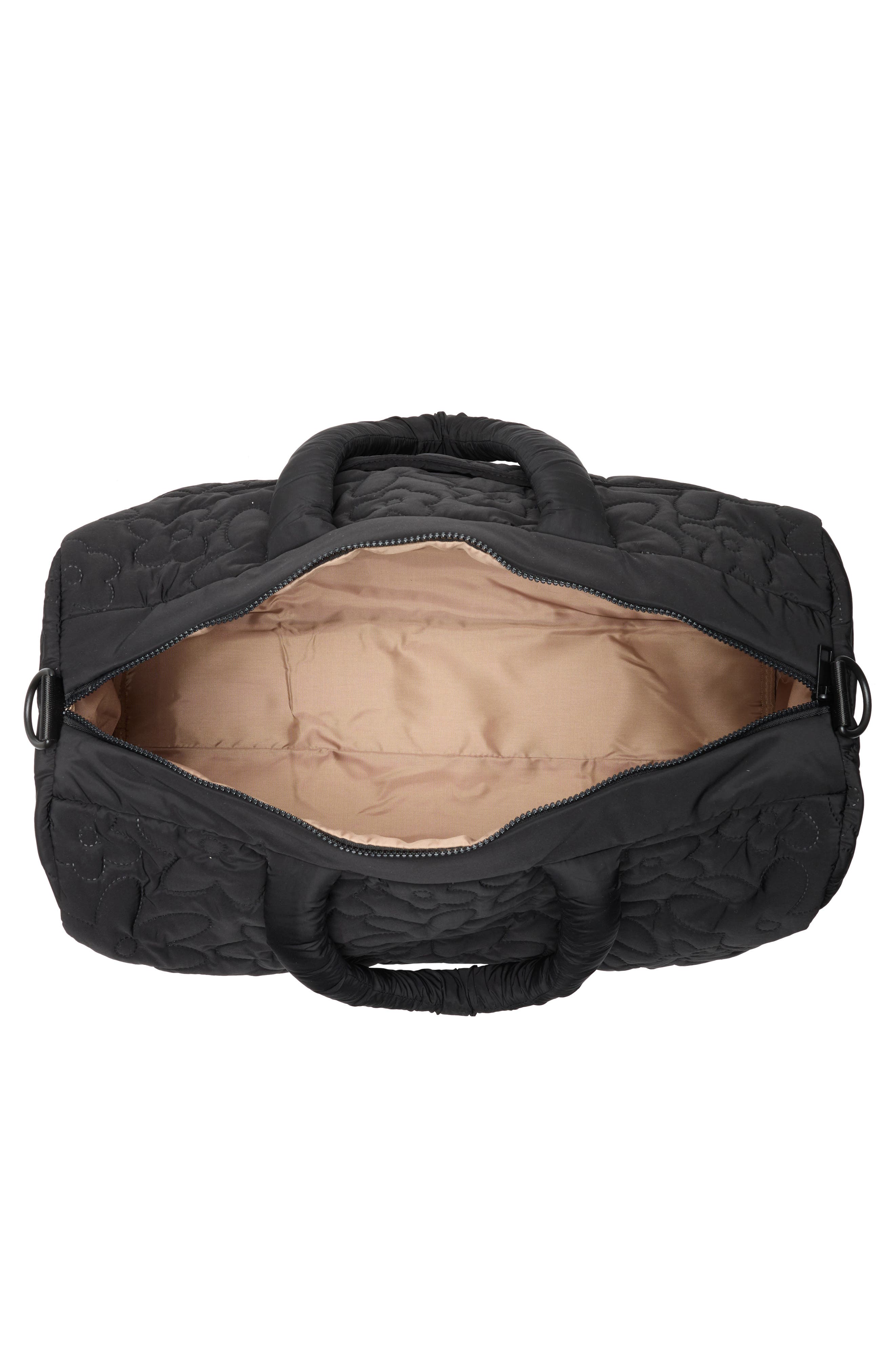 MYTAGALONGS Floral Quilted Duffle with Trolley Pass Pocket, Alternate, color, Black