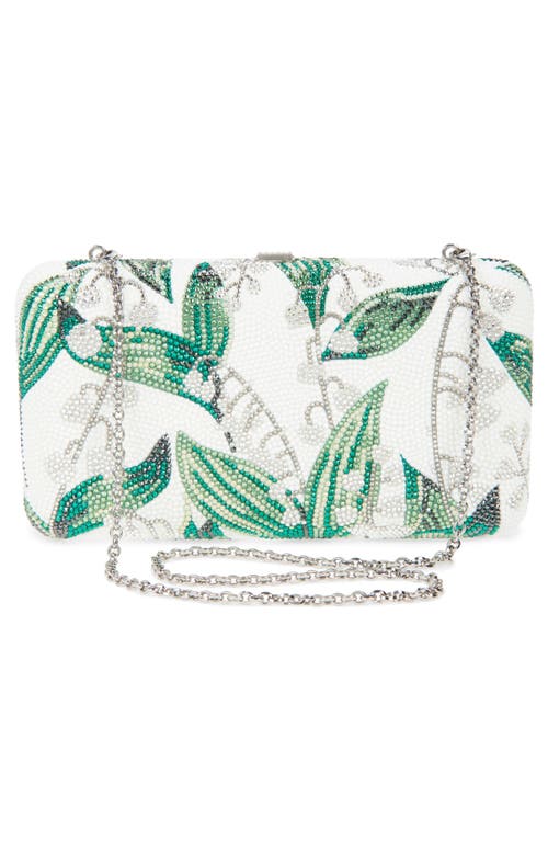 Judith Leiber Couture Lily Belles Crystal Embellished Clutch In Silver Chalk Multi