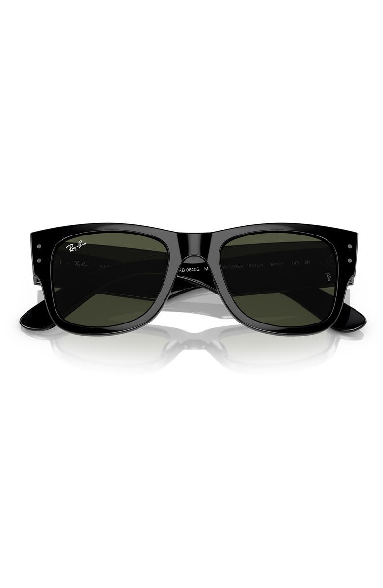 Ray-Ban Mega Wayfarer 51mm Square Sunglasses, Alternate, color, Black