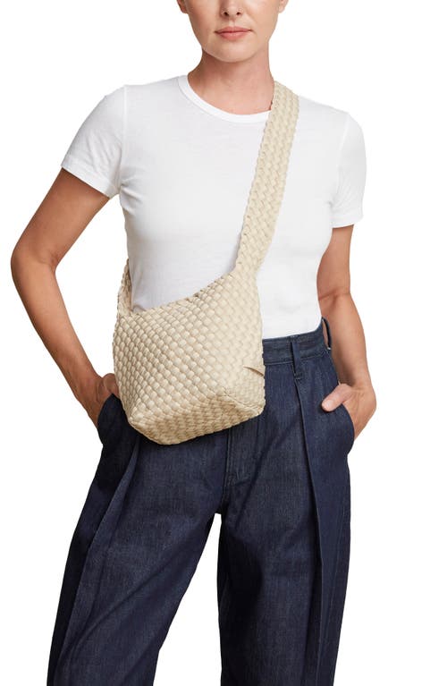 Shop Naghedi Laguna Woven Crossbody Bag In Ecru
