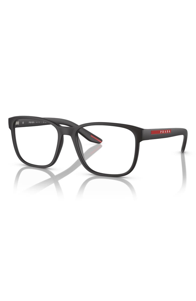Prada Linea Rossa 55mm Pillow Optical Glasses, Alternate, color, Matte Ghisa