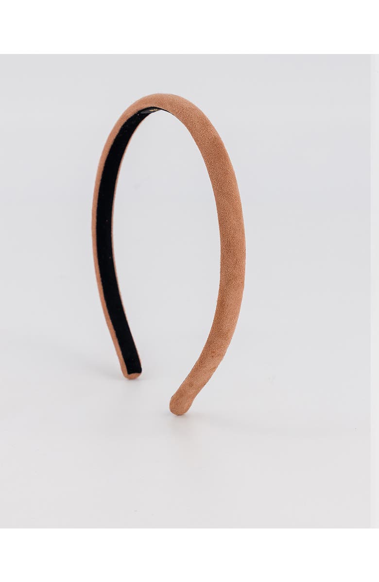 Alexandre de Paris Suede headband, Main, color, Brown