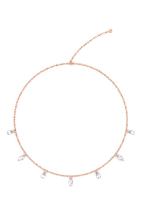 Lab Created Diamond Charm Choker Necklace