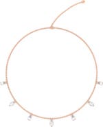 HauteCarat Lab Created Diamond Charm Choker Necklace