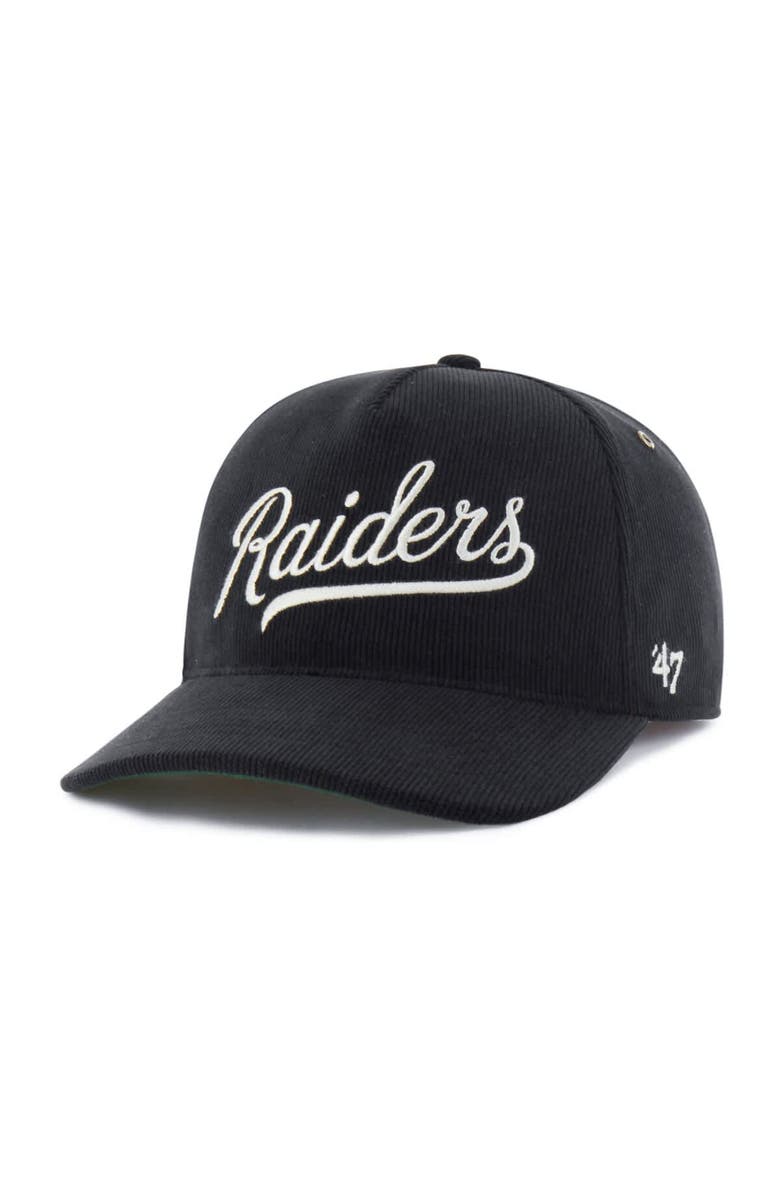 '47 Men's '47  Black Las Vegas Raiders Golden Age Corduroy Hitch Adjustable Hat, Alternate, color, Black