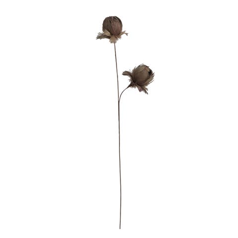 Organic Feather Flower Stem Decor, Taupe