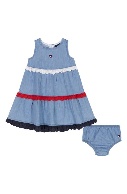 Tiered Denim Dress & Bloomers (Baby)