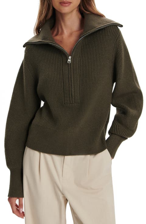 Maura Rib Half Zip Sweater