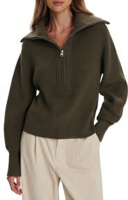 Varley Maura Rib Half Zip Sweater