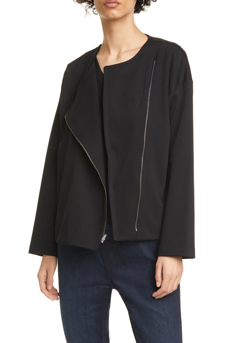 Asymmetrical Zip Jacket, Main, color, BLACK