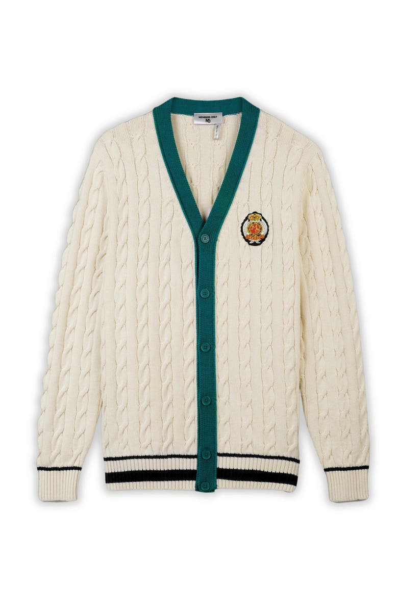 Members Only Cable Knit Cardigan, Alternate, color, Off-White