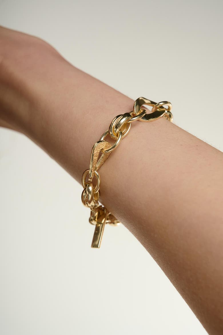 Wave Chain Bracelet, Alternate, color, Gold