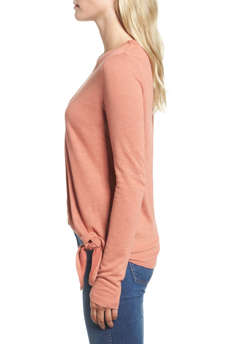 Soundcheck Side Tie Tee, Alternate, color, GOLDEN APRICOT