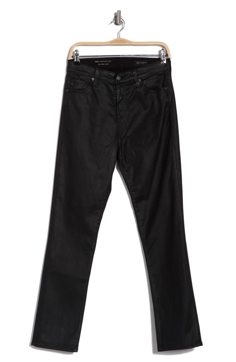 AG Mari Faux Leather Slim Straight Leg Jeans, Alternate, color, 