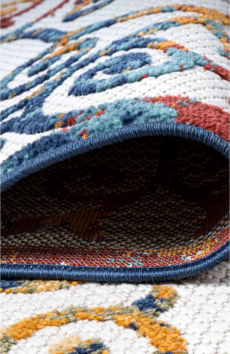 JONATHAN Y Atrani Scroll Trellis Indoor/Outdoor Area Rug, Alternate, color, Cream/Blue/Red