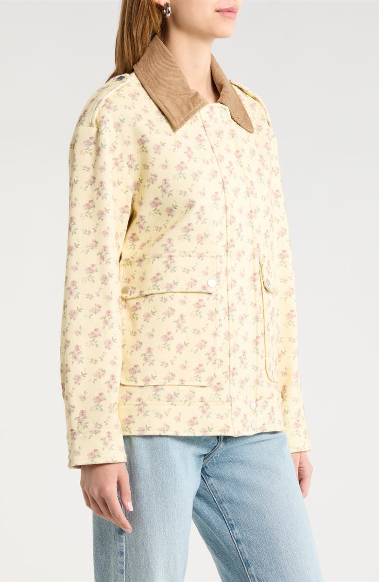 Avec Les Filles Floral Print Chore Coat, Alternate, color, Butter Flower