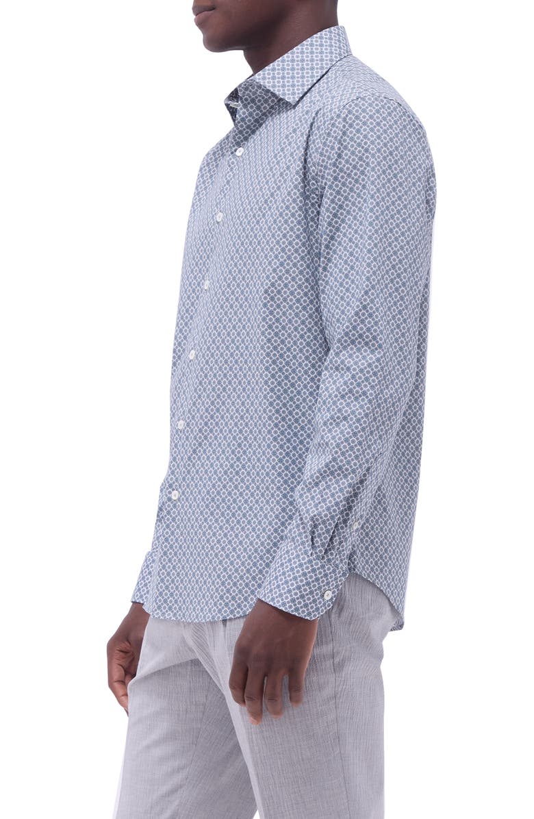 Bugatchi Axel Shaped Fit Stretch Cotton Button-Up Shirt, Alternate, color, 