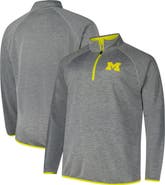 Champion Men's Fanatics Charcoal Michigan Wolverines Raglan Big &Tall Quarter-Zip Top