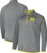 Champion Men's Fanatics Charcoal Michigan Wolverines Raglan Big &Tall Quarter-Zip Top
