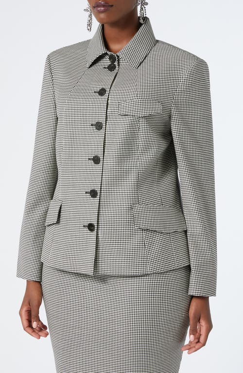 MARINA RINALDI MARINA RINALDI TEGLIA HOUNDSTOOTH VIRGIN WOOL TWILL JACKET