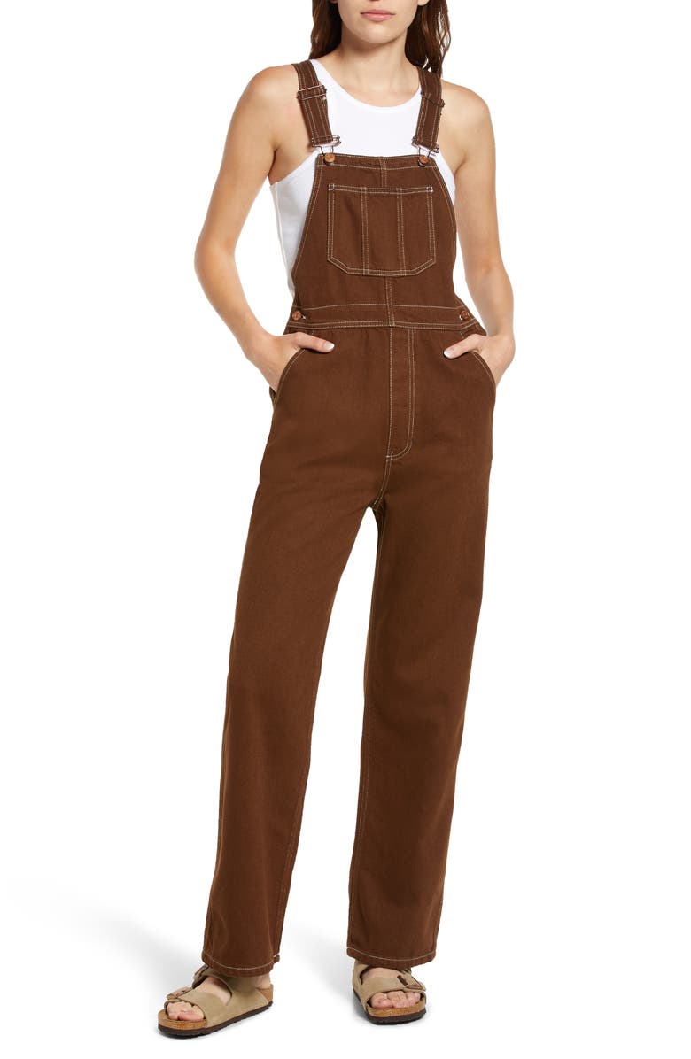Reformation Milo Organic Cotton Blend Utility Overalls, Main, color,