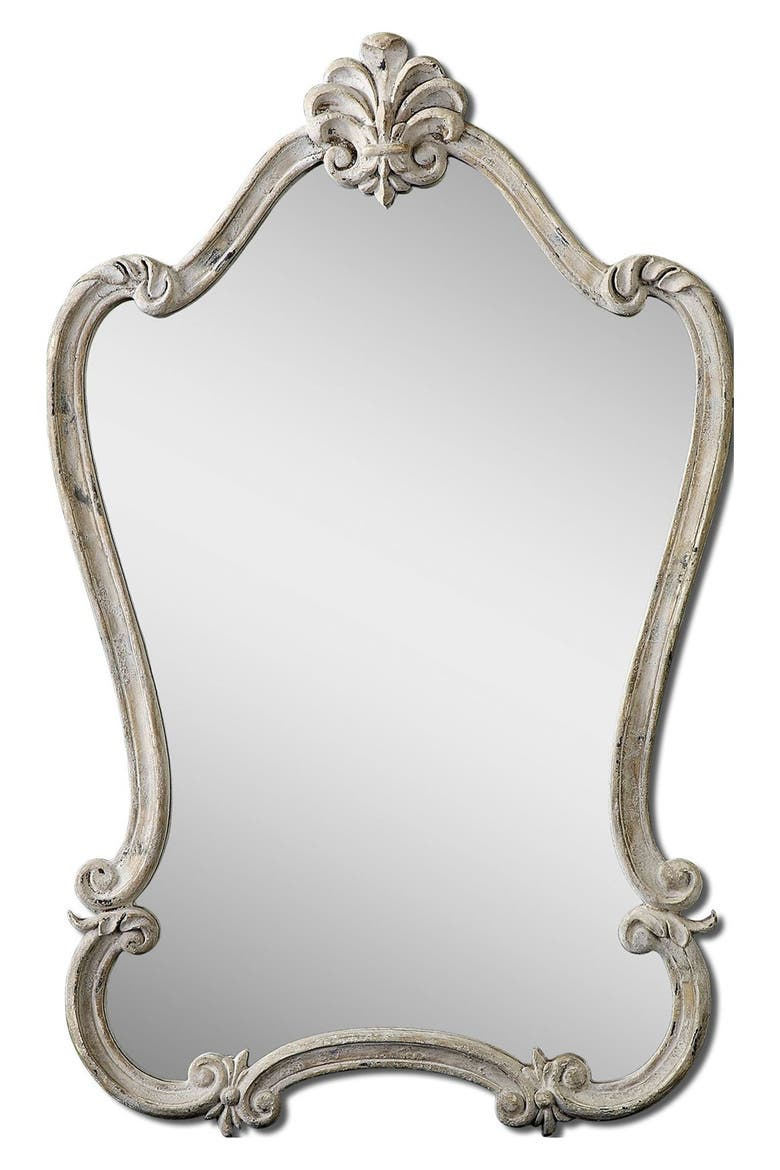 'Walton Hall' Antique White Vanity Mirror, Main, color, WHITE