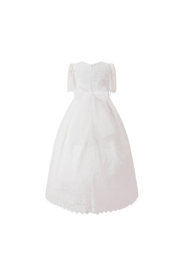 Belciana Short Sleeve Lace Dress, Alternate, color, White