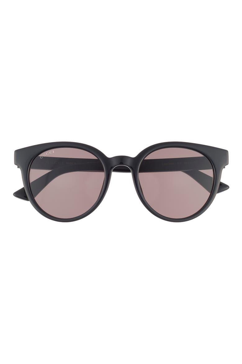 53mm Round Sunglasses, Main, color, BLACK BLACK GREY