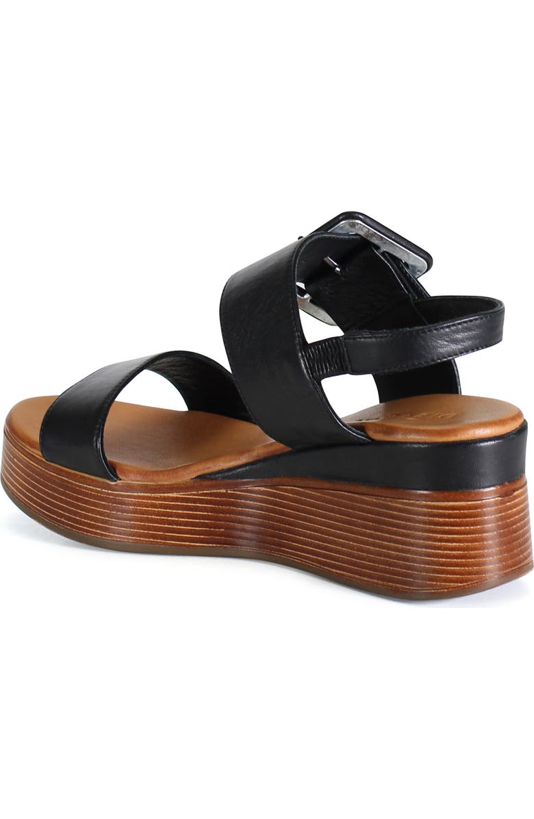 DibaTrue SEEN IT ALL Leather Double Strap, Slingback Wedge, Alternate, color, Black