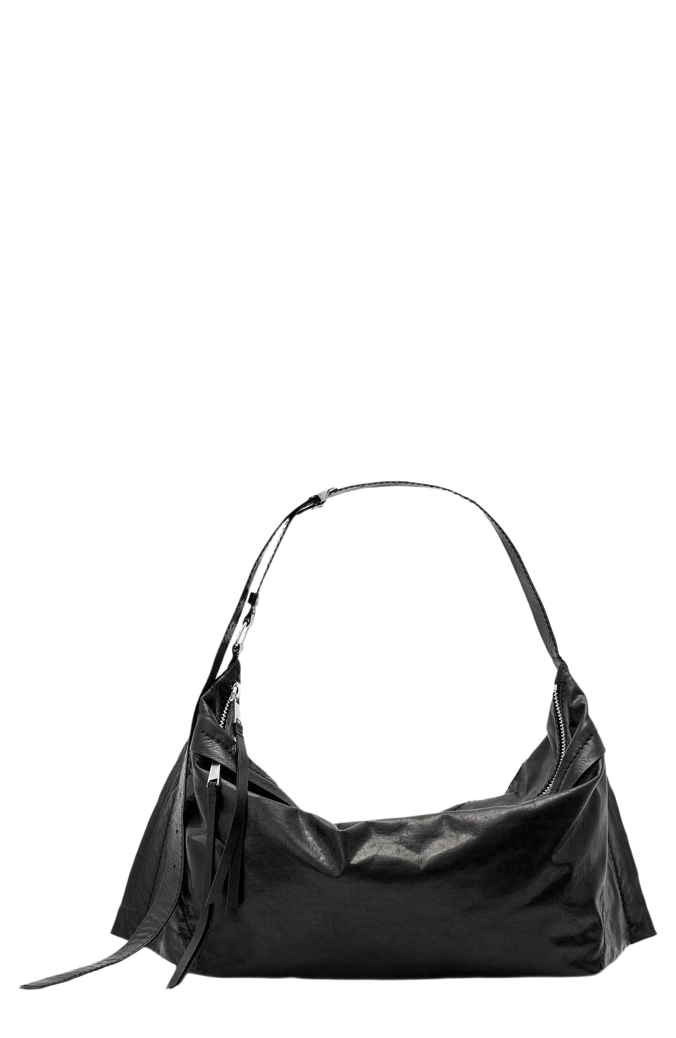 Lutece Leather Duffle Bag, Main, color, BLACK