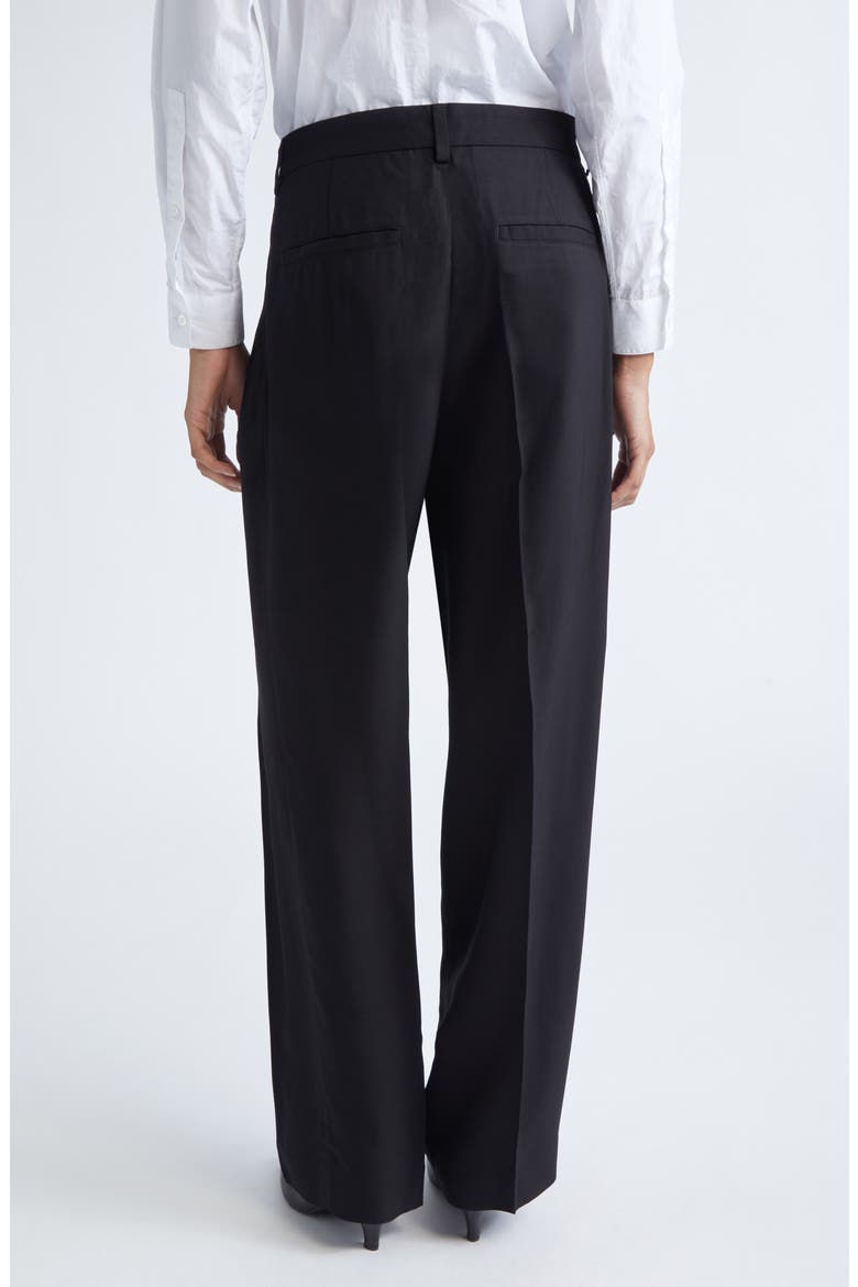 Double Pleat Straight Leg Trosuers, Alternate, color, BLACK