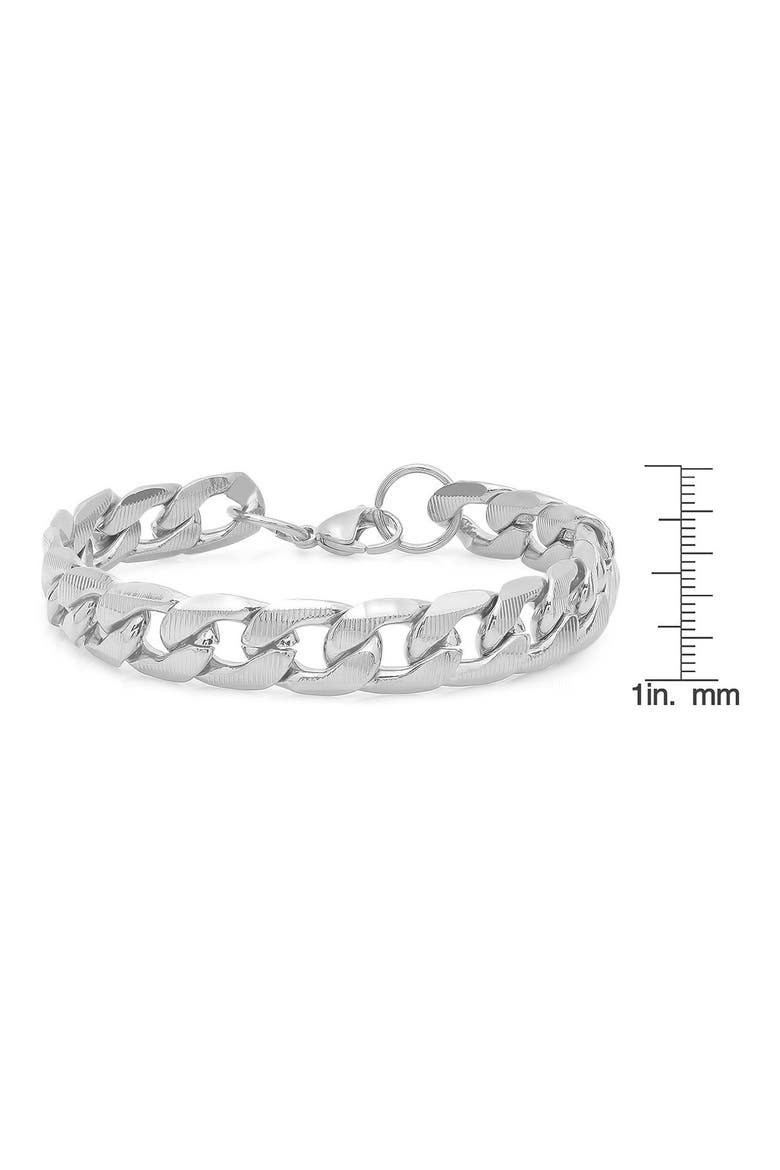 Men's 18k Gold Plated Curb Link Bracelet, Alternate, color, SILVER