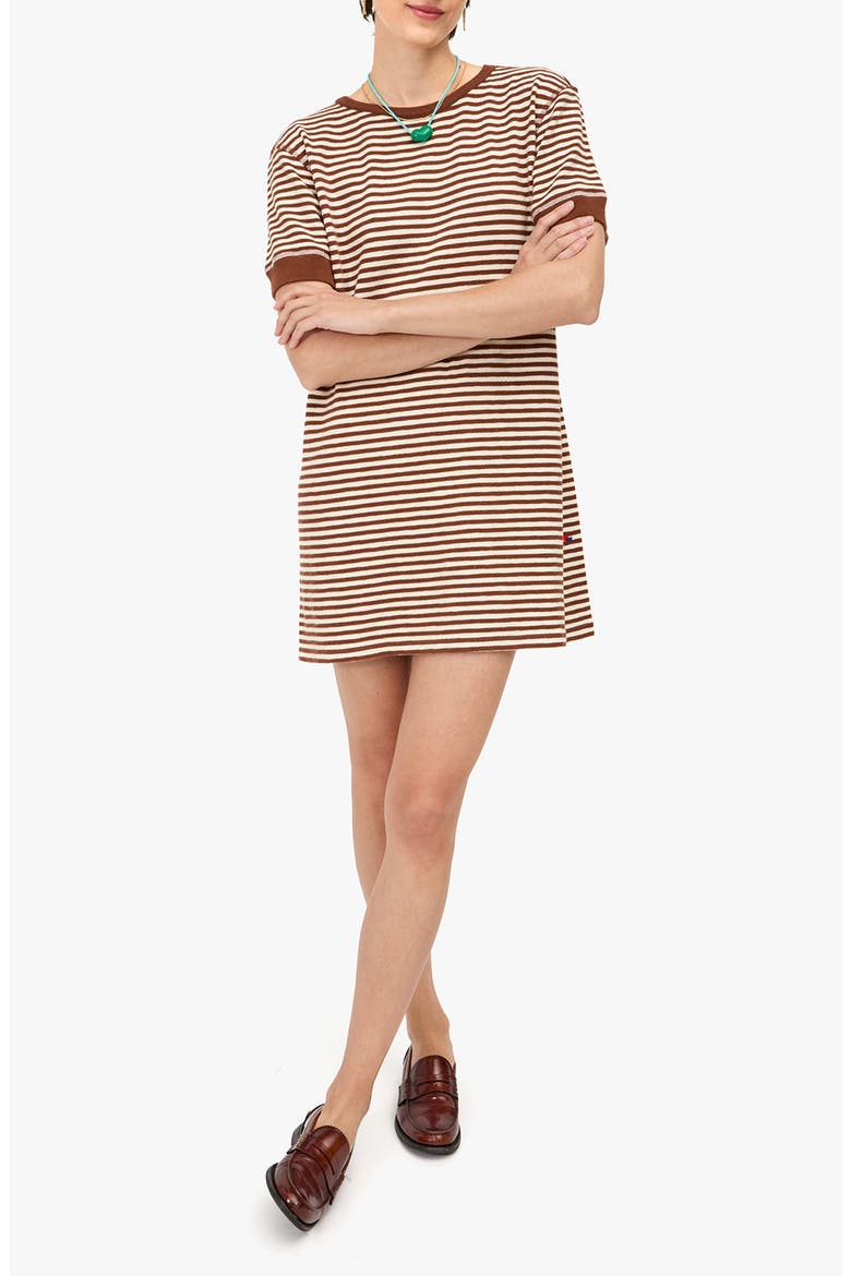 Le Bateau Stripe Minidress, Main, color, CREAM/ CHESTNUT
