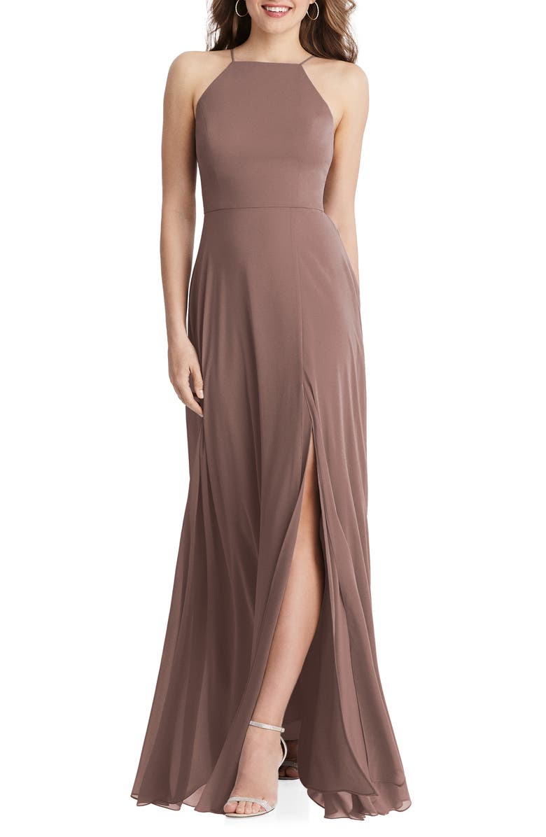 LOVELY Lela Sleeveless Chiffon Gown, Main, color, 