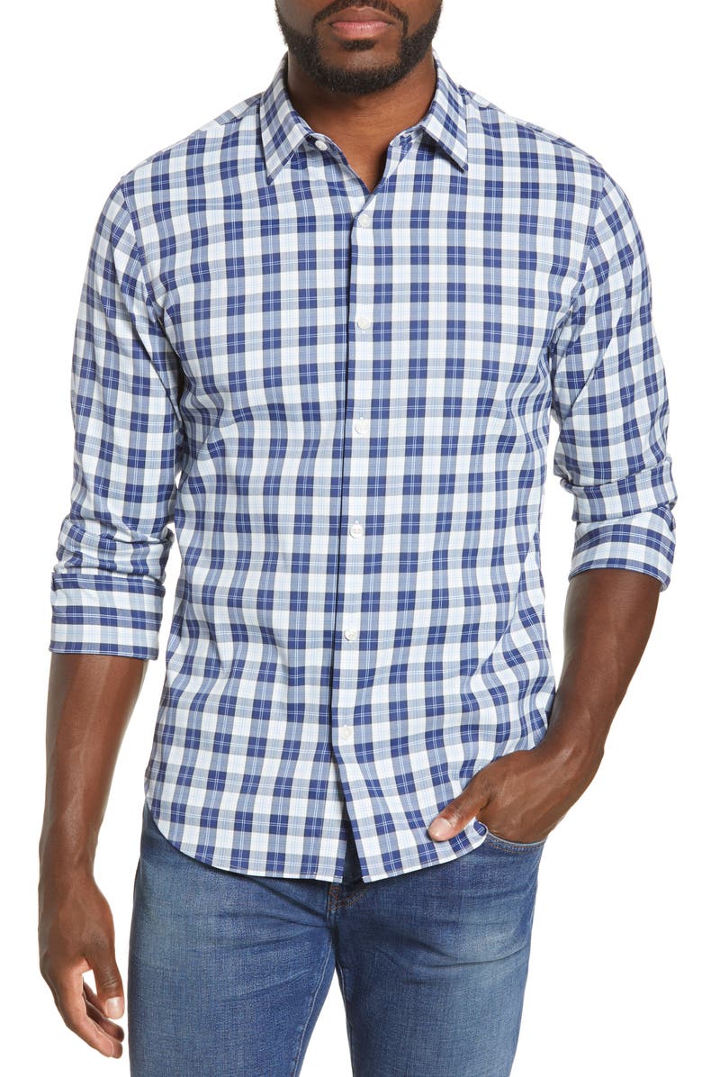 Bonobos Slim Fit Plaid Button-Up Tech Shirt, Main, color, 