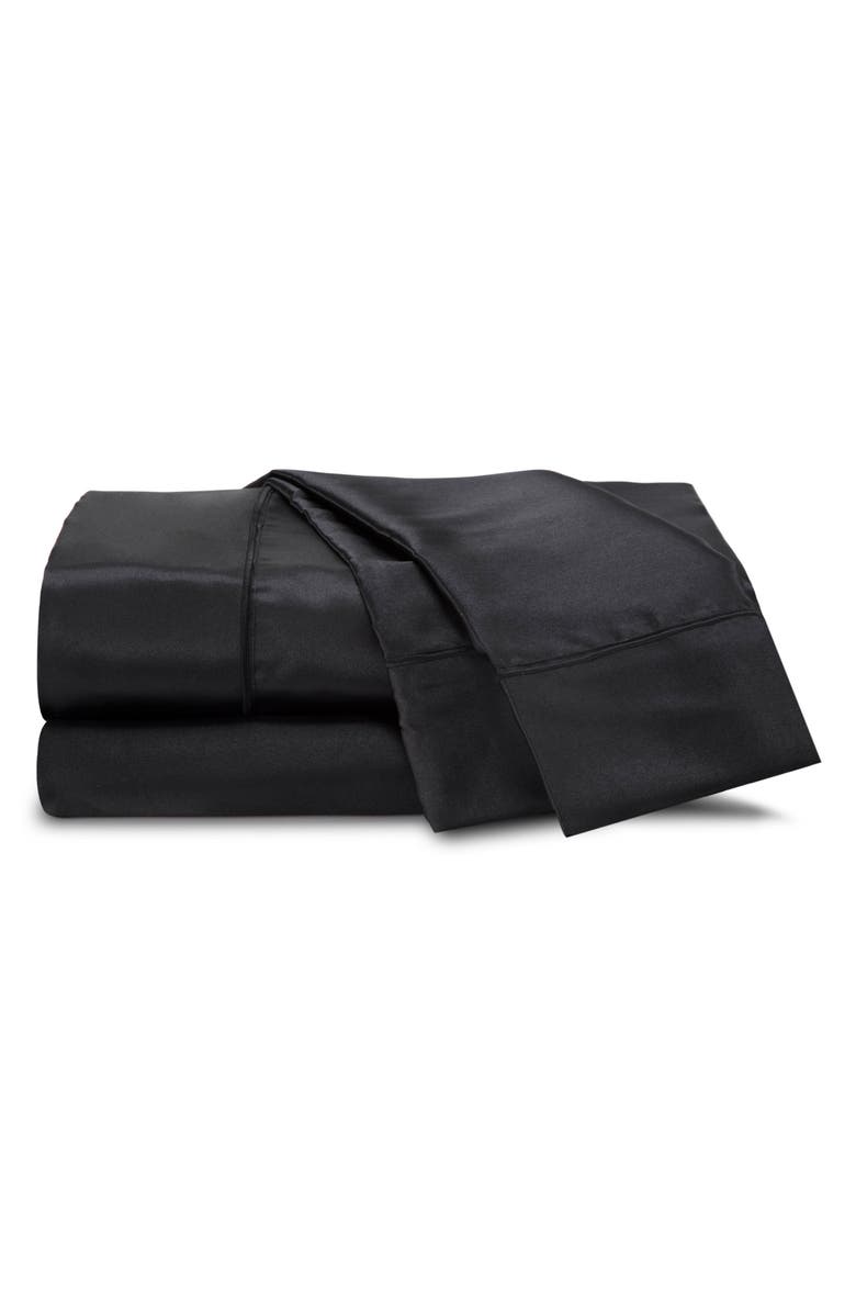 Martex Elegance Satin Sheet Set, Main, color, Black