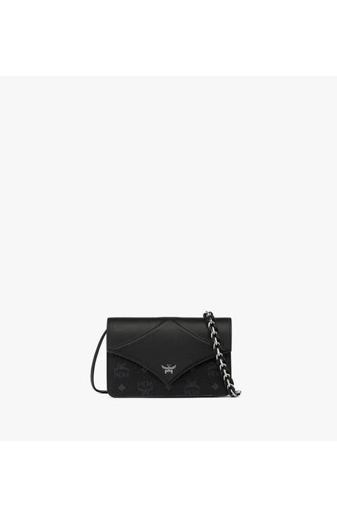 Mini Diamond Shoulder Bag in Visetos Leather Mix