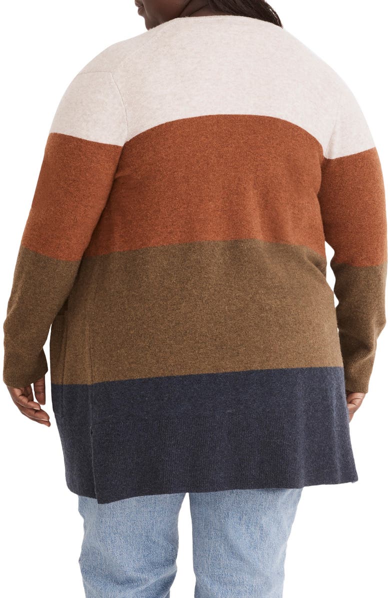 Madewell Kent Colorblock Stripe Cardigan Sweater, Alternate, color, 