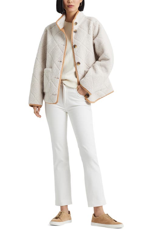 Ralph Lauren Lauren  Quilted Faux Shearling Jacket In Neutral