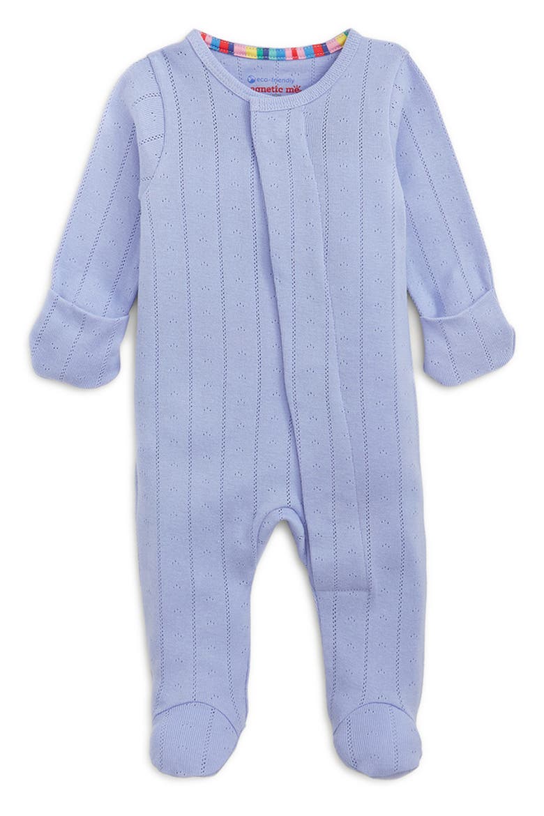 Wisteria Pointelle Magnetic Organic Cotton Footie, Alternate, color, LILAC