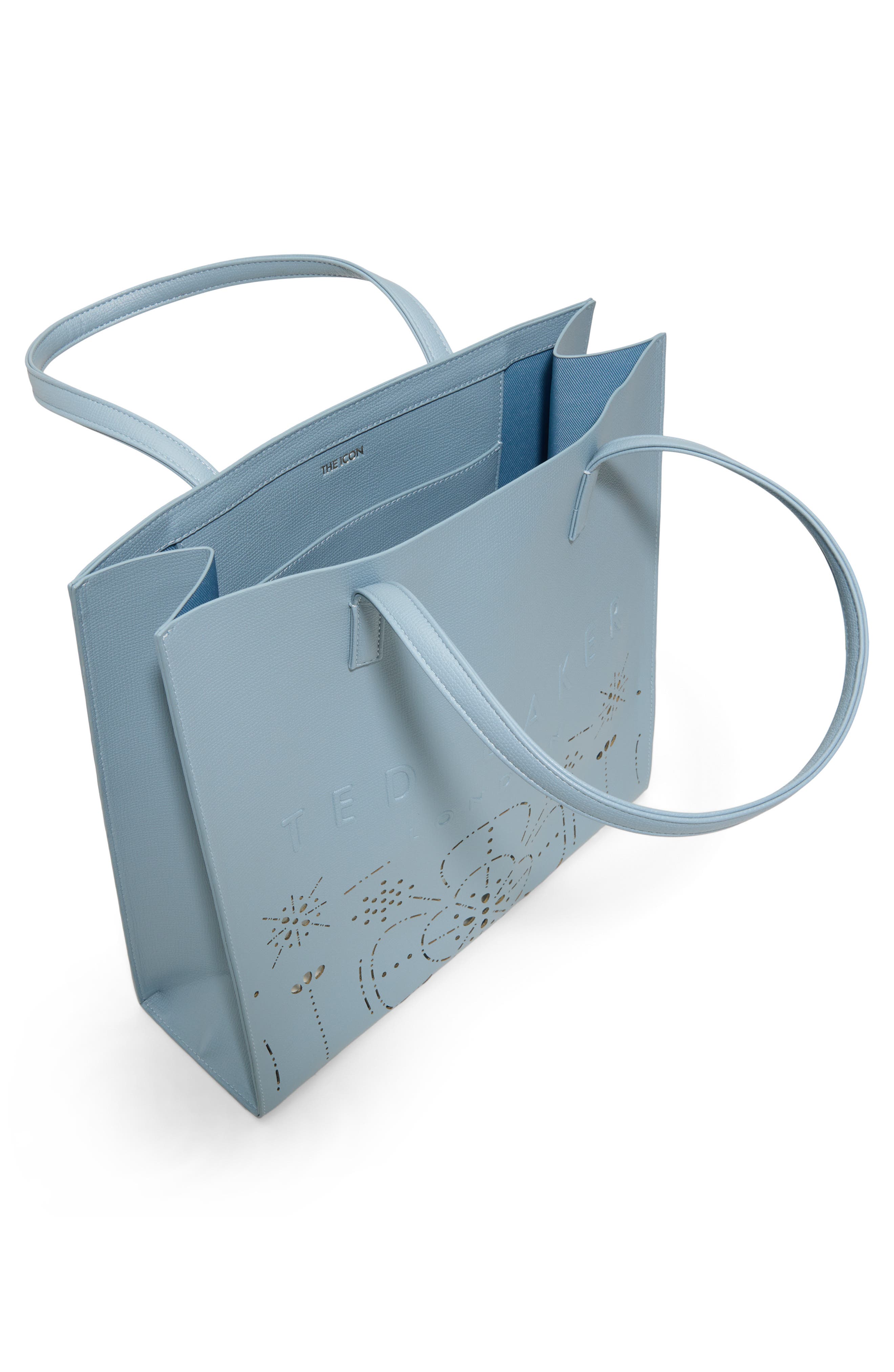 Soocon Faux Leather Tote, Alternate, color, SLATE BLUE