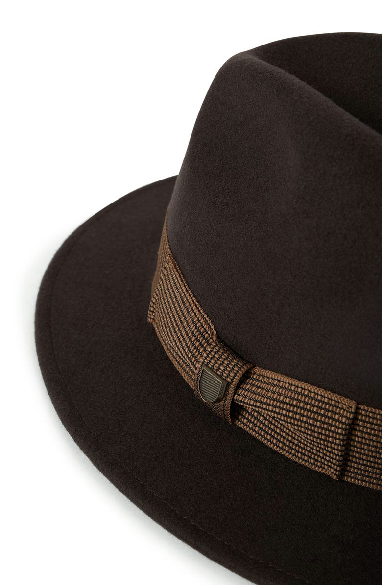 Brixton Roma Wool Felt Fedora, Alternate, color, Chocolate/ Bronze