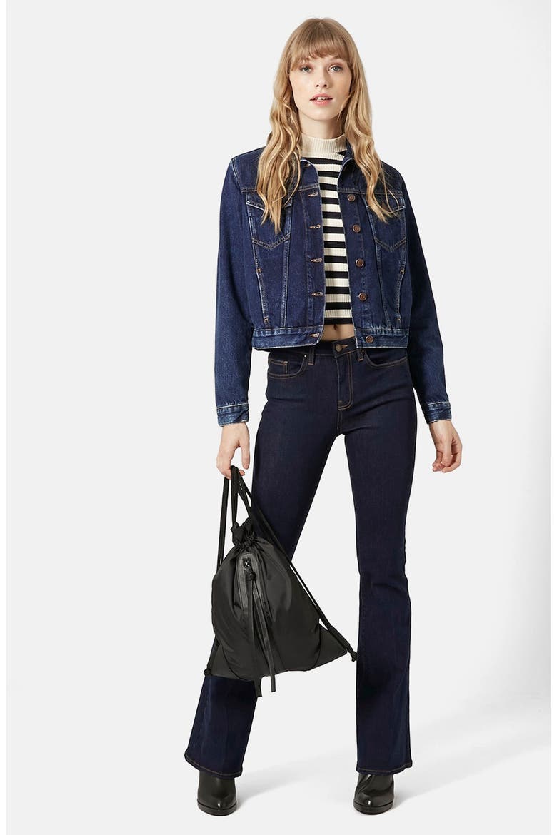 Moto 'Tilda' Western Denim Jacket, Alternate, color, INDIGO