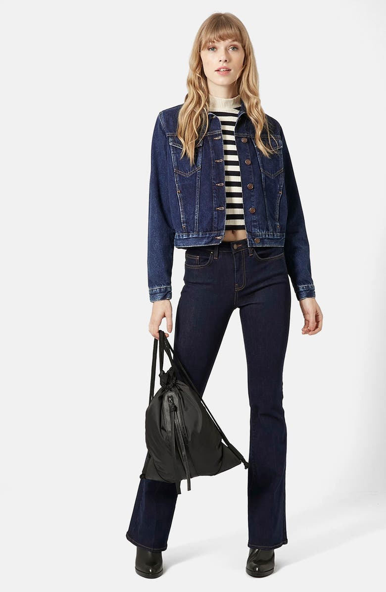 Topshop Moto 'Tilda' Western Denim Jacket, Alternate, color,