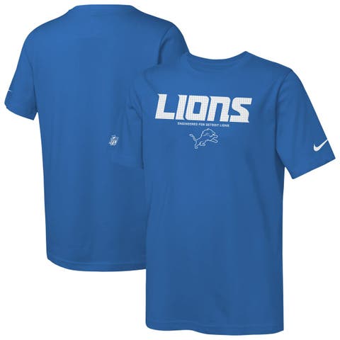 Youth Nike Blue Detroit Lions Sideline Team Issue T-Shirt