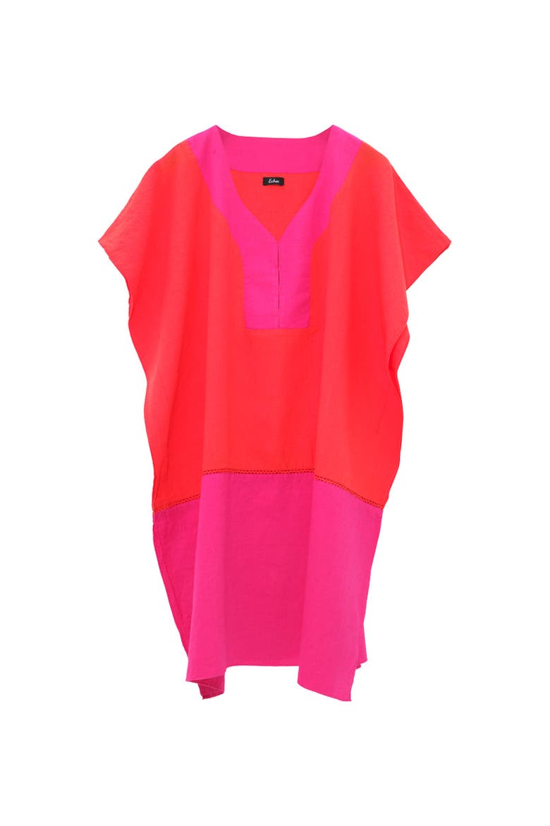 Colorblock Siesta Caftan, Main, color, Red Clay