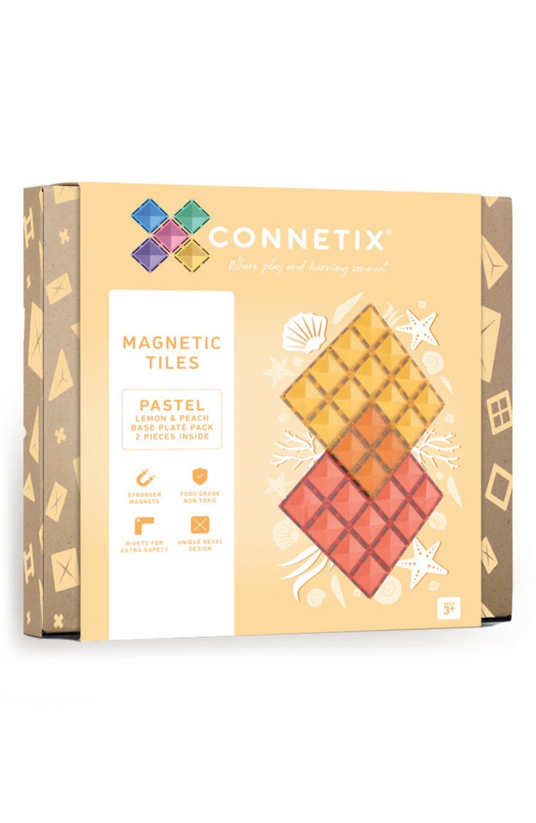 CONNETIX Kids' Pastel Lemon & Peach 2-Piece Base Plate Pack, Main, color, Pastel