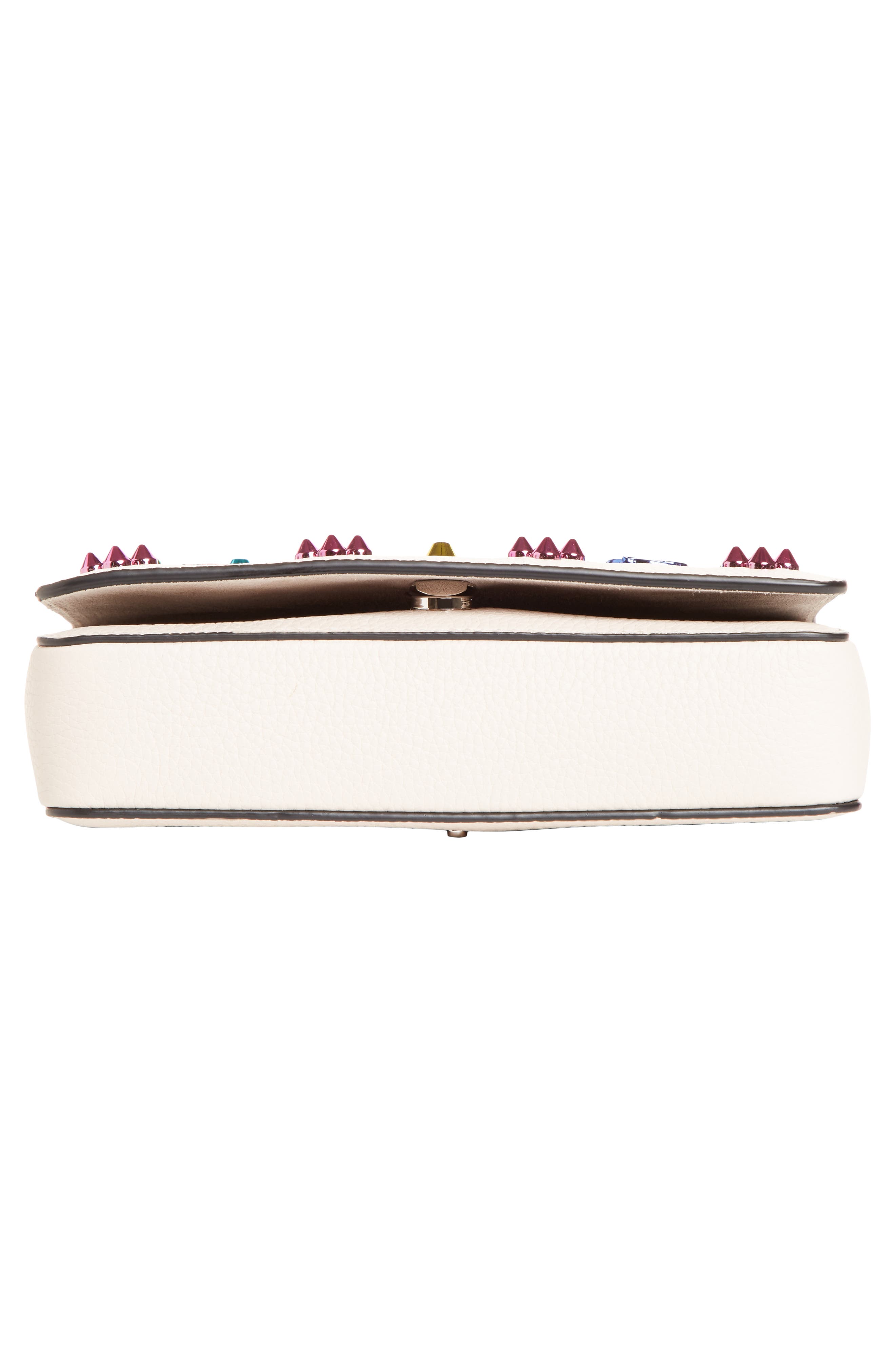 Zoompouch Loubinthe Calfskin Clutch, Alternate, color, IVORY/ MIX METAL