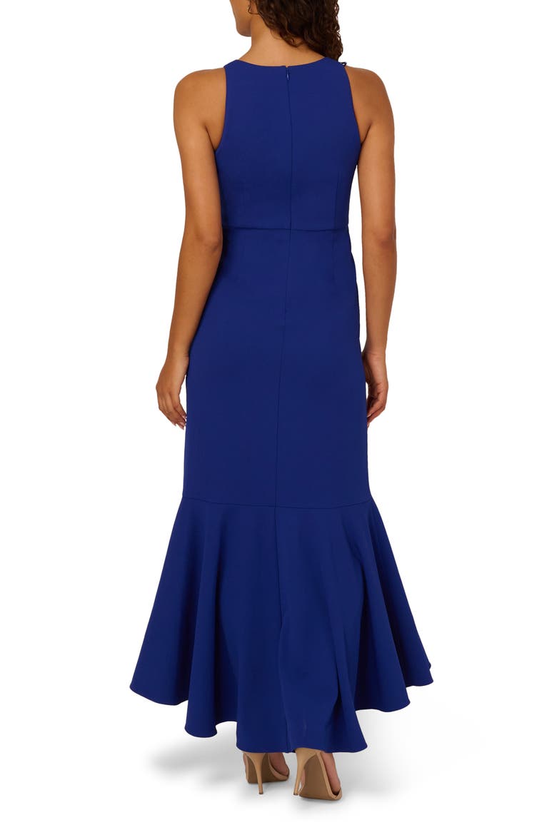 Beaded Appliqué Ruffle Crepe Gown, Alternate, color, ROYAL SAPPHIRE