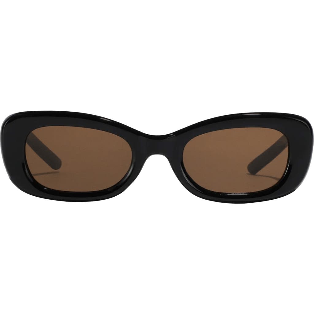 Fifth & Ninth Anya 51mm Rectangle Polarized Sunglasses in Black/Brown  product